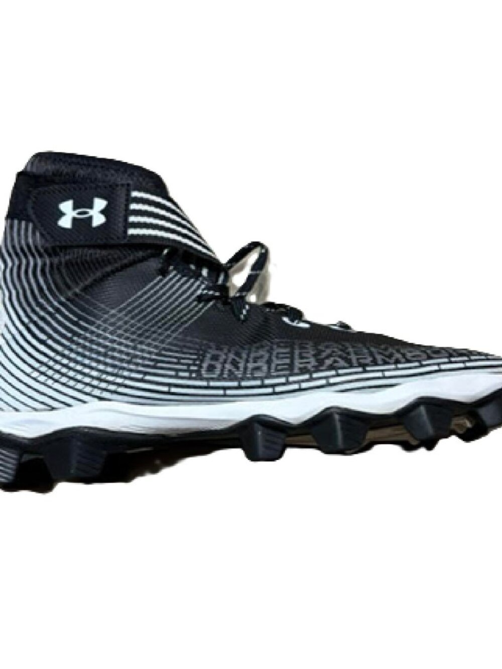 Under Armour Highlight Franchise Jr. Football Cleats - Youth Size 5Y Black White